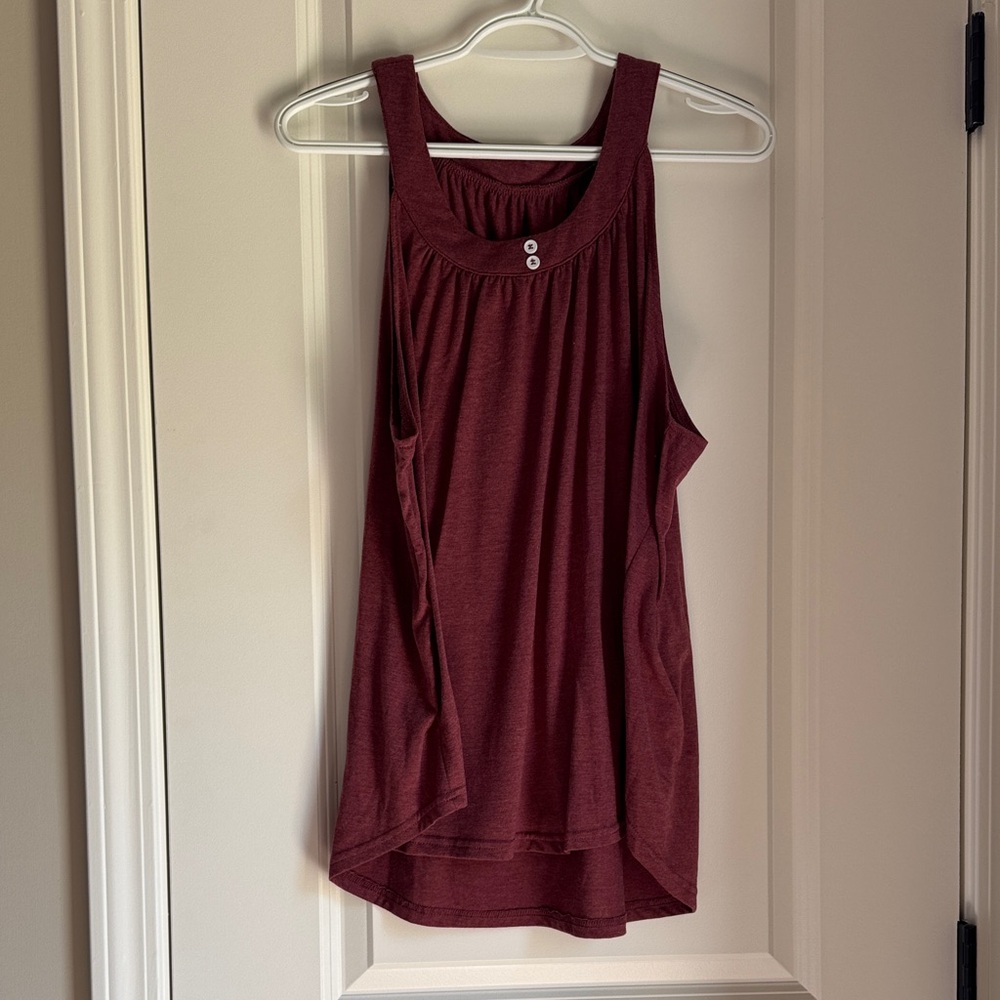 Elegant Burgundy Sleeveless Tank Top